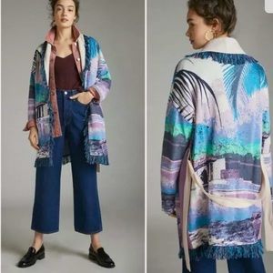 Anthropologie NWT Alvdomartins Moira Fringed Cardigan Size M.